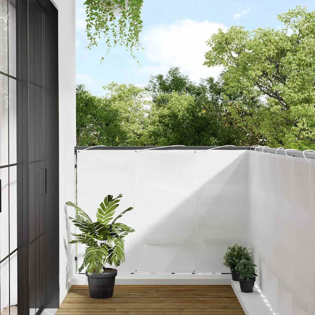 Balcony Screen White 120x1000 cm 100% Polyester Oxford