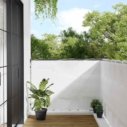 Balcony Screen White 120x1000 cm 100% Polyester Oxford