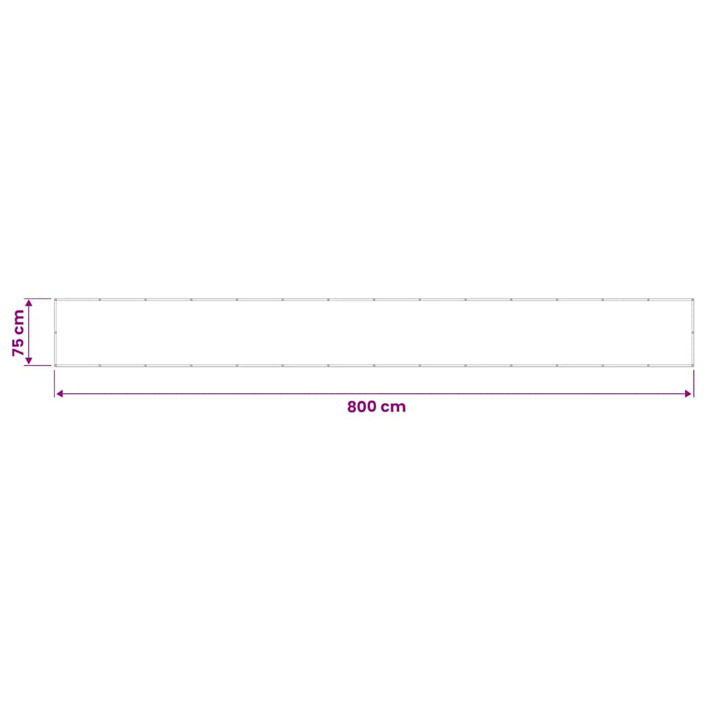 Balcony Screen Black 75x800 cm 100% Polyester Oxford