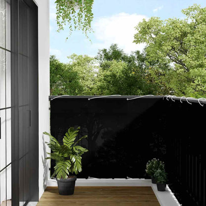 Balcony Screen Black 120x800 cm 100% Polyester Oxford