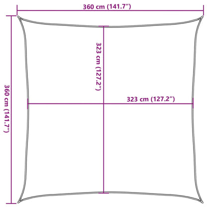 Sun Shade Sail Light Grey 3.6x3.6 m 100% Polyester Oxford