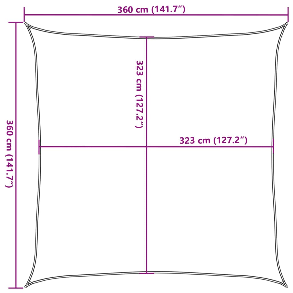 Sun Shade Sail Sand 3.6x3.6 m 100% Polyester Oxford