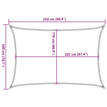 Sun Shade Sail Light Grey 2.5x2 m 100% Polyester Oxford