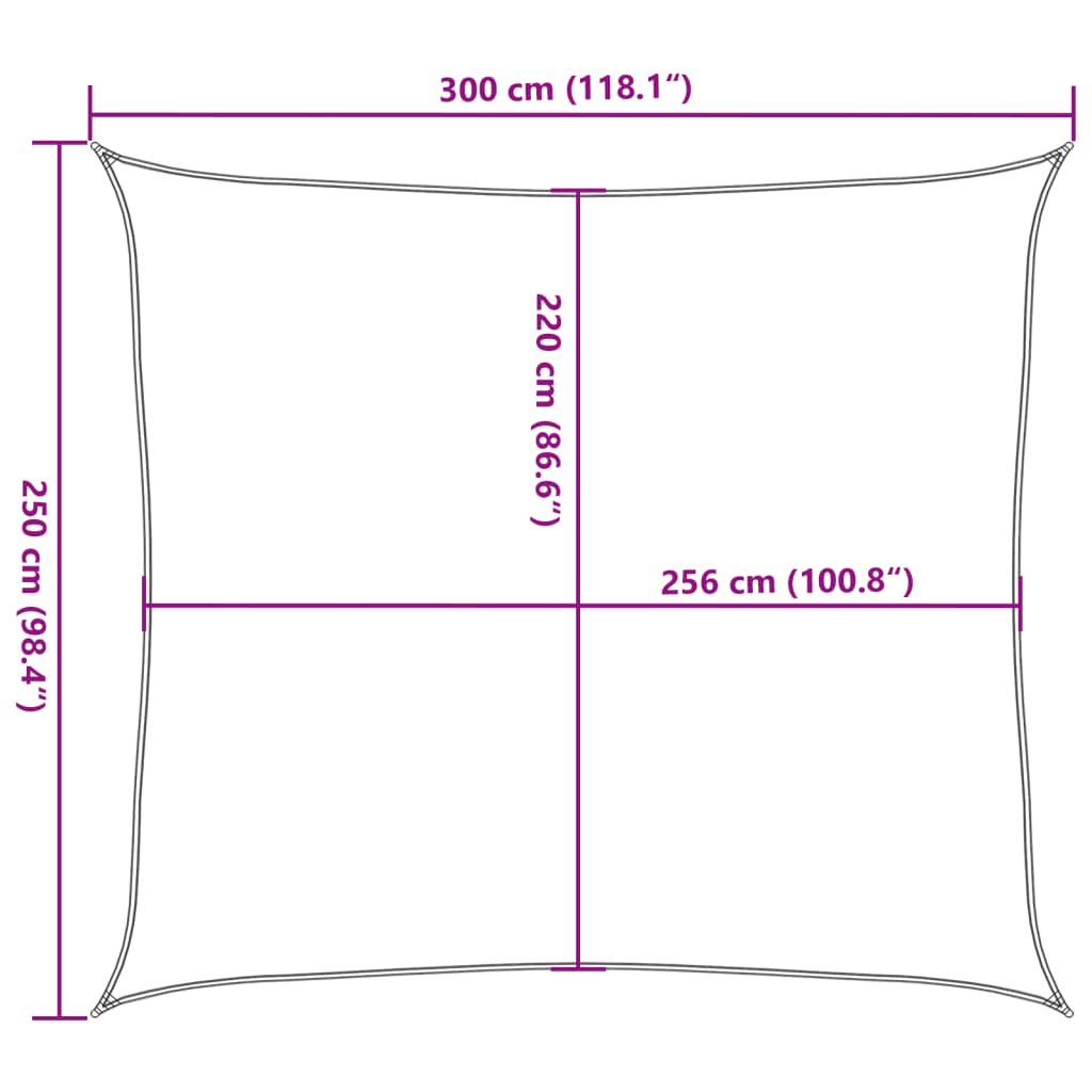 Sun Shade Sail Light Grey 3x2.5 m 100% Polyester Oxford