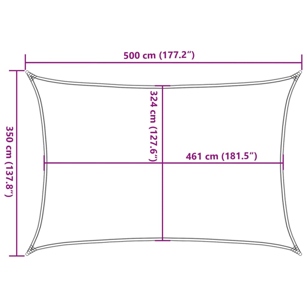 Sun Shade Sail Light Grey 5x3.5 m 100% Polyester Oxford