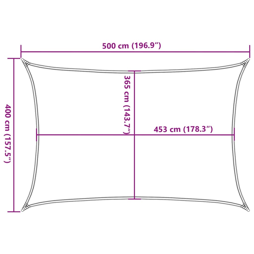 Sun Shade Sail Light Grey 5x4 m 100% Polyester Oxford