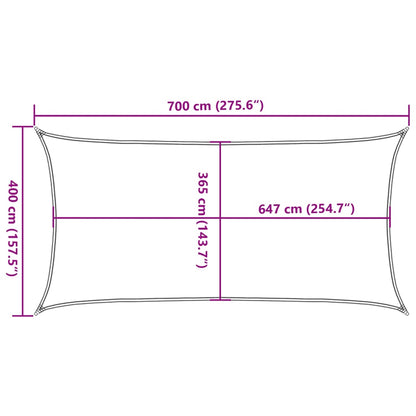 Sun Shade Sail Light Grey 7x4 m 100% Polyester Oxford