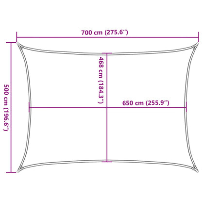 Sun Shade Sail Light Grey 7x5 m 100% Polyester Oxford