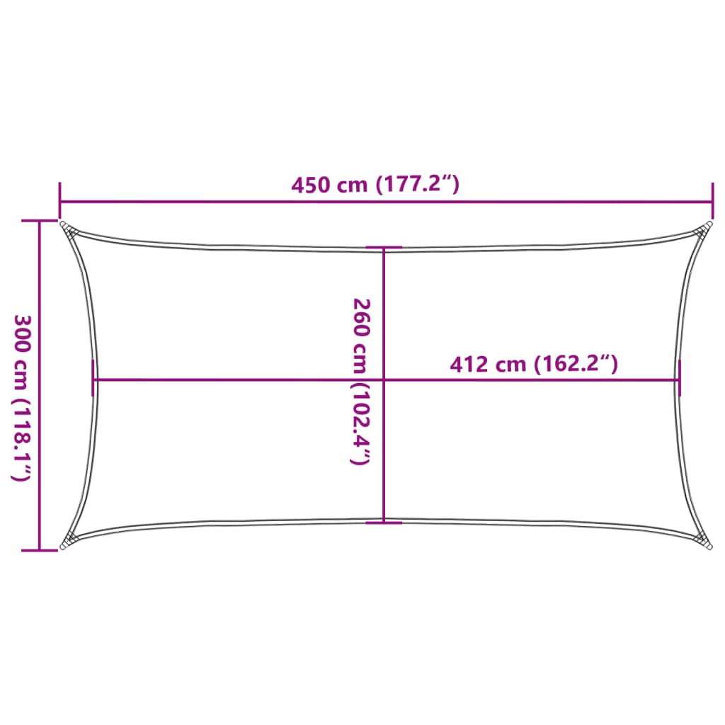 Sun Shade Sail Sand 4.5x3 m 100% Polyester Oxford