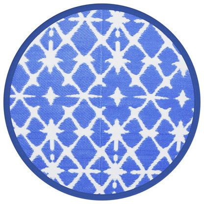 Outdoor Carpet ARAKIL Blue and White Ø160 cm PP