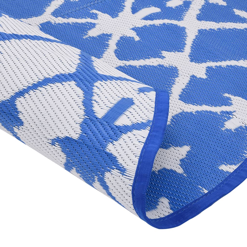 Outdoor Carpet ARAKIL Blue and White Ø160 cm PP