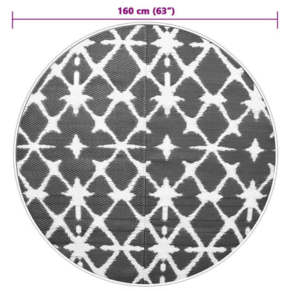 Outdoor Carpet ARAKIL Blue and White Ø160 cm PP