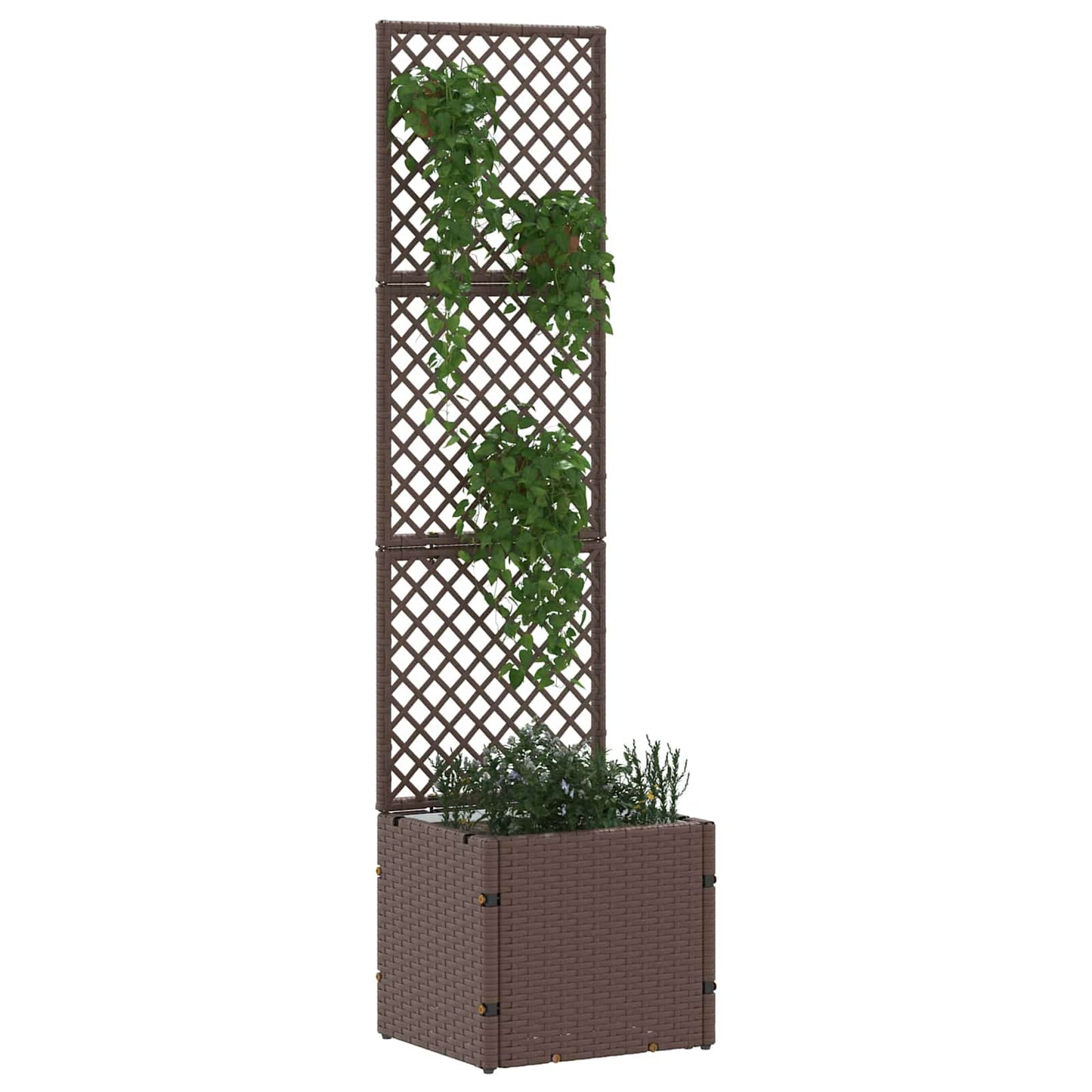 Garden Trellis Planter Brown 35 x 30 x 135 cm Metal