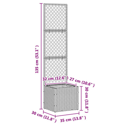 Garden Trellis Planter Brown 35 x 30 x 135 cm Metal