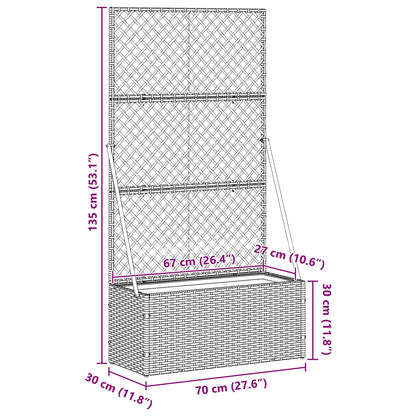 Garden Trellis Planter Brown 70 x 30 x 135 cm Metal