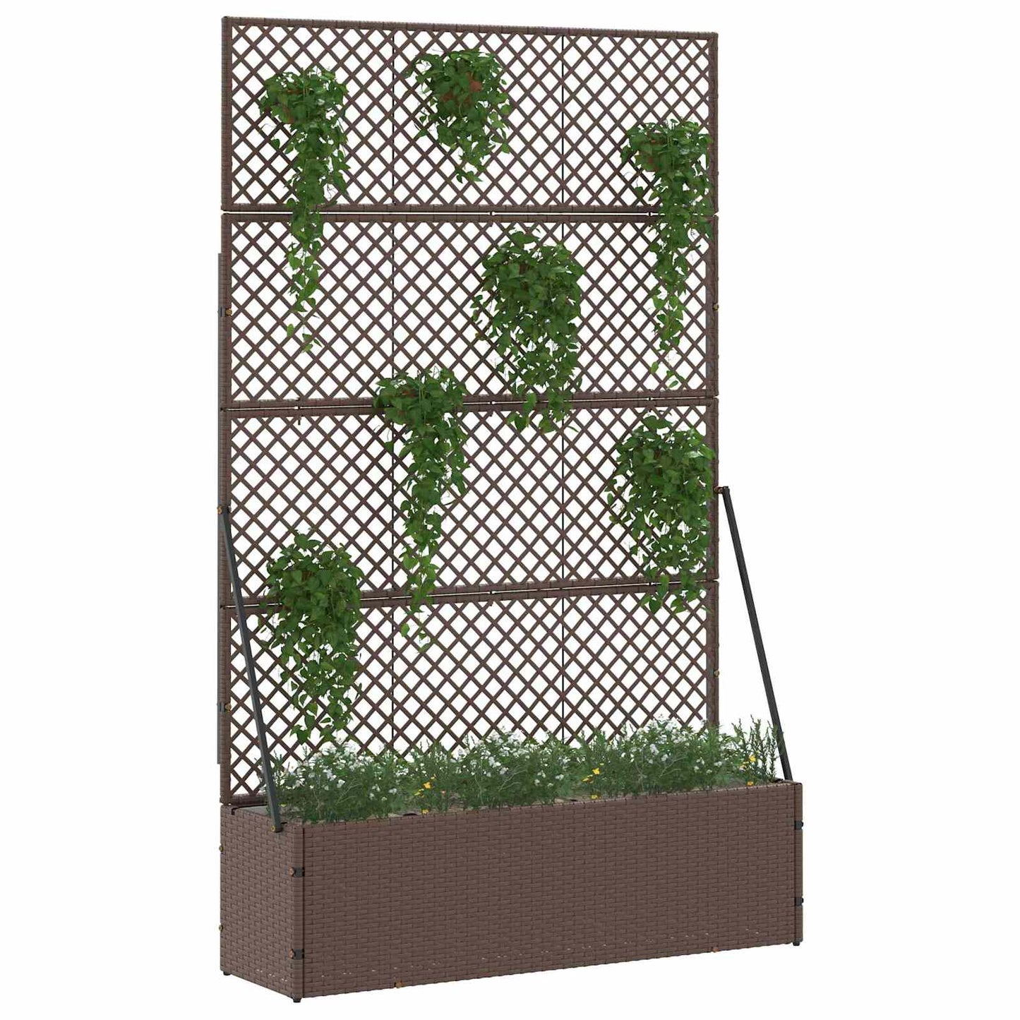 Garden Trellis Planter Brown 105 x 30 x 170 cm Metal