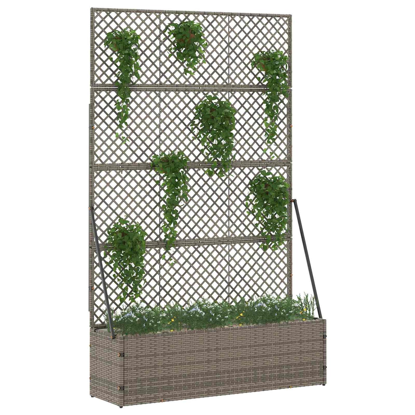 Garden Trellis Planter Grey 105 x 30 x 170 cm Metal