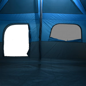 Family Tent Cabin 10-Person Blue Waterproof