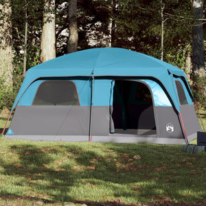 Family Tent Cabin 10-Person Blue Waterproof