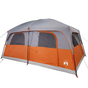 Family Tent Cabin 10-Person Grey and Orange Waterproof