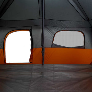 Family Tent Cabin 10-Person Grey and Orange Waterproof