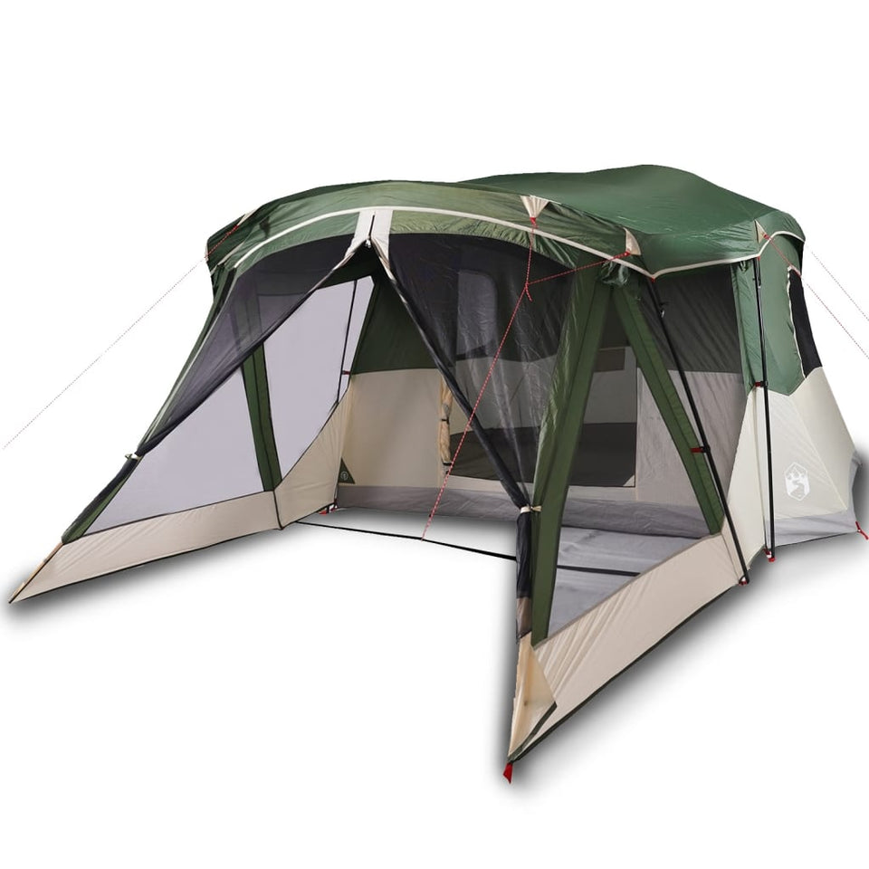 Camping Tent with Porch 4-Person Green Waterproof