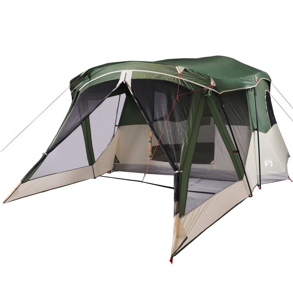 Camping Tent with Porch 4-Person Green Waterproof