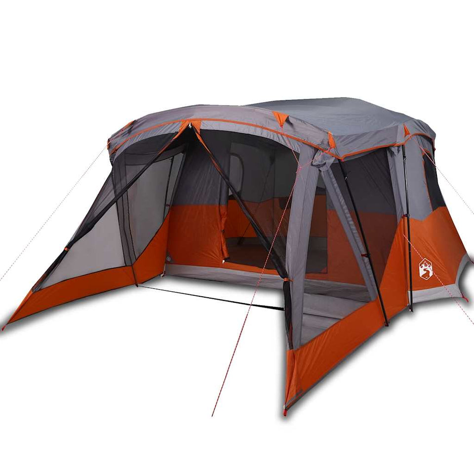 Camping Tent with Porch 4-Person Orange Waterproof