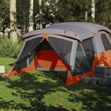 Camping Tent with Porch 4-Person Orange Waterproof