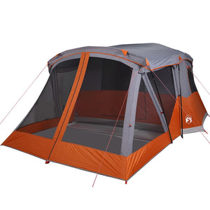 Camping Tent with Porch 4-Person Orange Waterproof