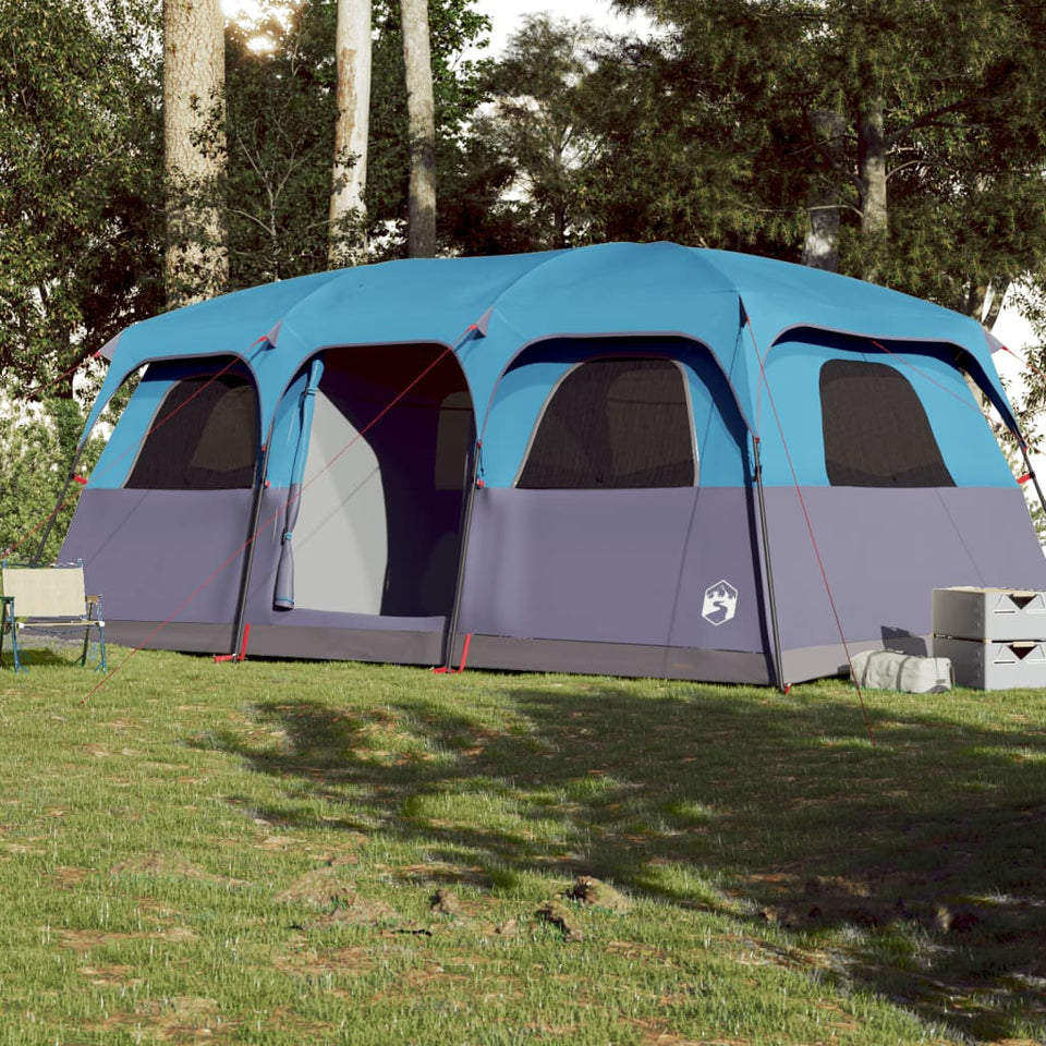 Family Tent Cabin 9-Person Blue Waterproof