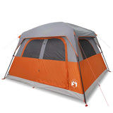 Family Tent Cabin 6-Person Orange Waterproof