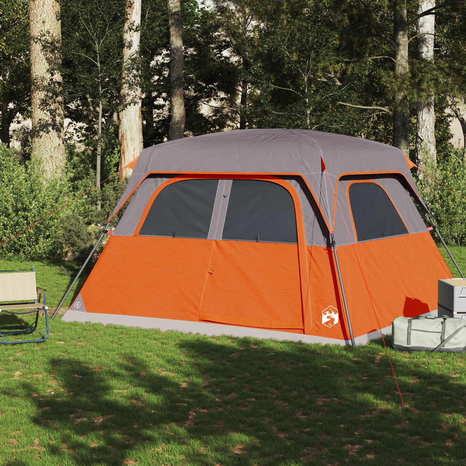 Family Tent Cabin 6-Person Orange Waterproof