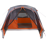 Family Tent with Porch 6-Person Grey and Orange Waterproof