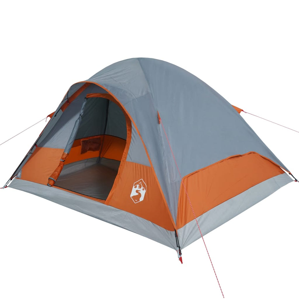 Family Tent Dome 6-Person Orange Waterproof