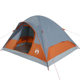 Family Tent Dome 6-Person Orange Waterproof