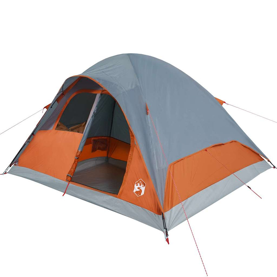 Family Tent Dome 6-Person Orange Waterproof