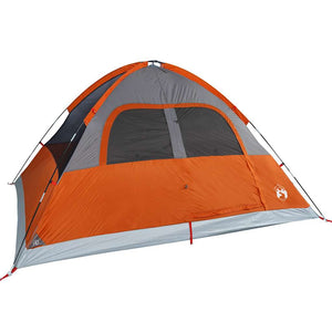 Family Tent Dome 6-Person Orange Waterproof