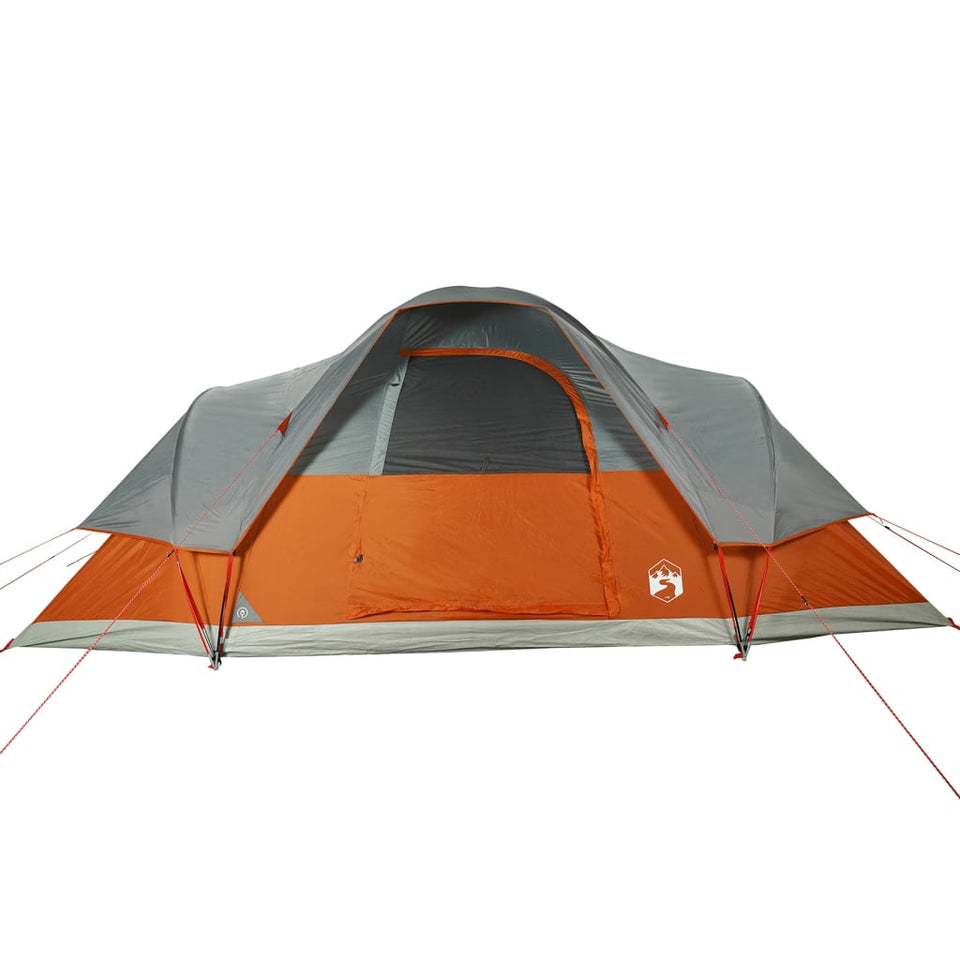 Family Tent Dome 9-Person Orange Waterproof