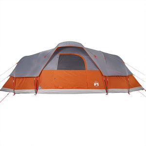 Family Tent Dome 11-Person Grey and Orange Waterproof