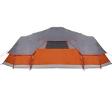 Family Tent Dome 11-Person Grey and Orange Waterproof