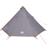 Family Tent Tipi 8-Person Grey and Orange Waterproof