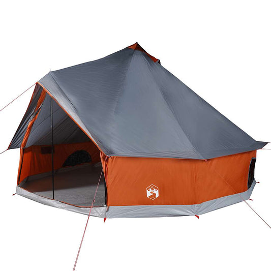 Family Tent Tipi 6-Person Grey and Orange Waterproof