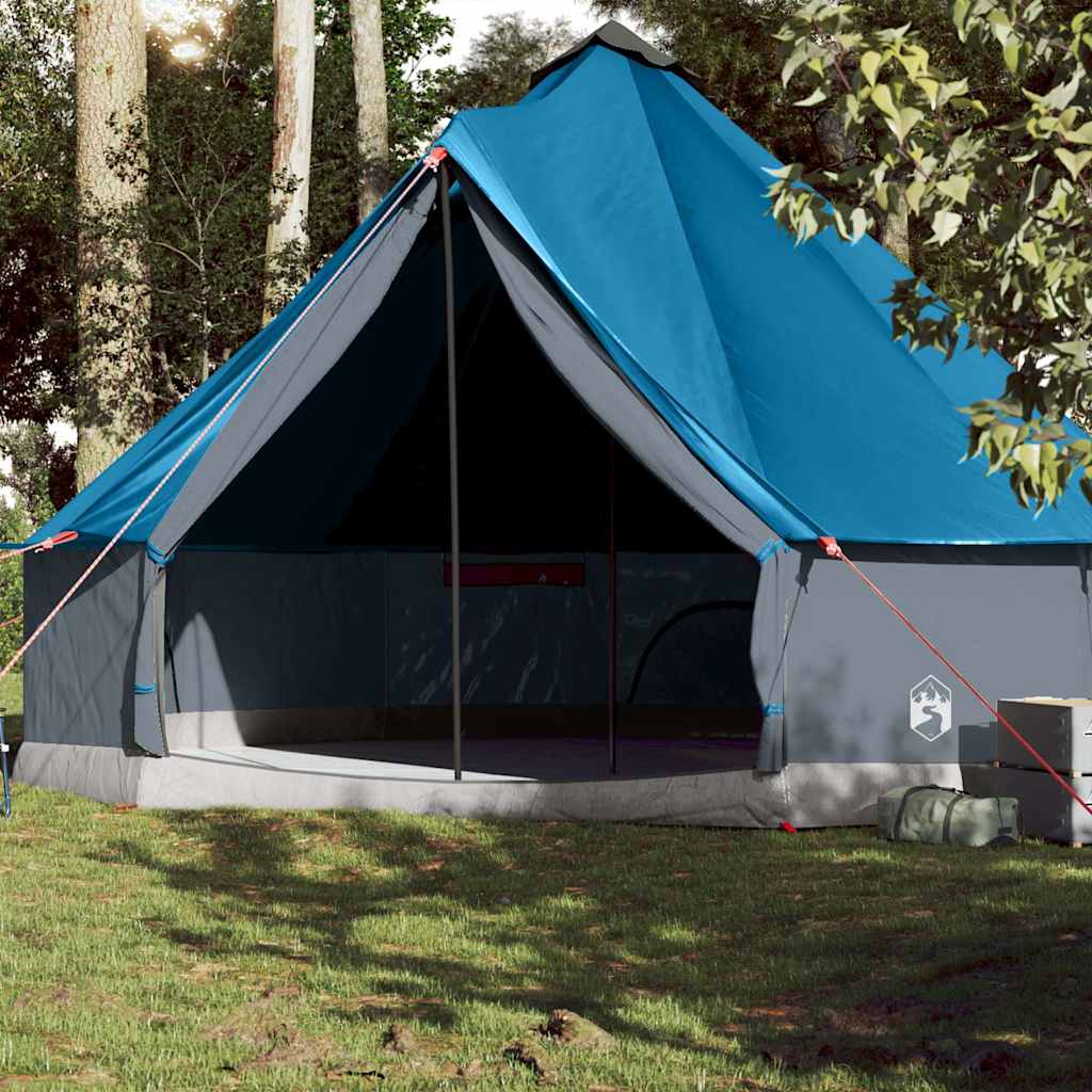 Family Tent Tipi 10-Person Blue Waterproof