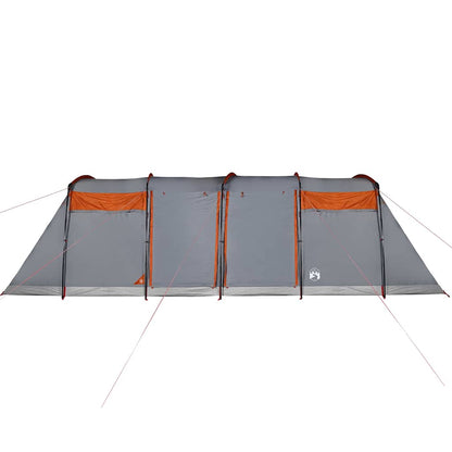 Family Tent Tunnel 8-Person Grey and Orange Waterproof
