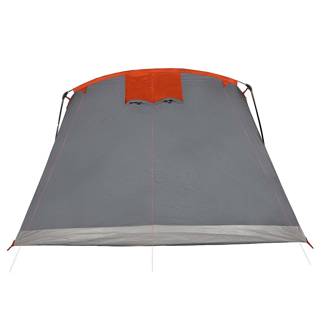 Family Tent Tunnel 8-Person Grey and Orange Waterproof