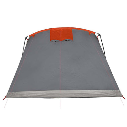 Family Tent Tunnel 8-Person Grey and Orange Waterproof