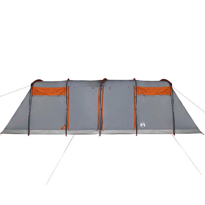 Family Tent Tunnel 8-Person Grey and Orange Waterproof