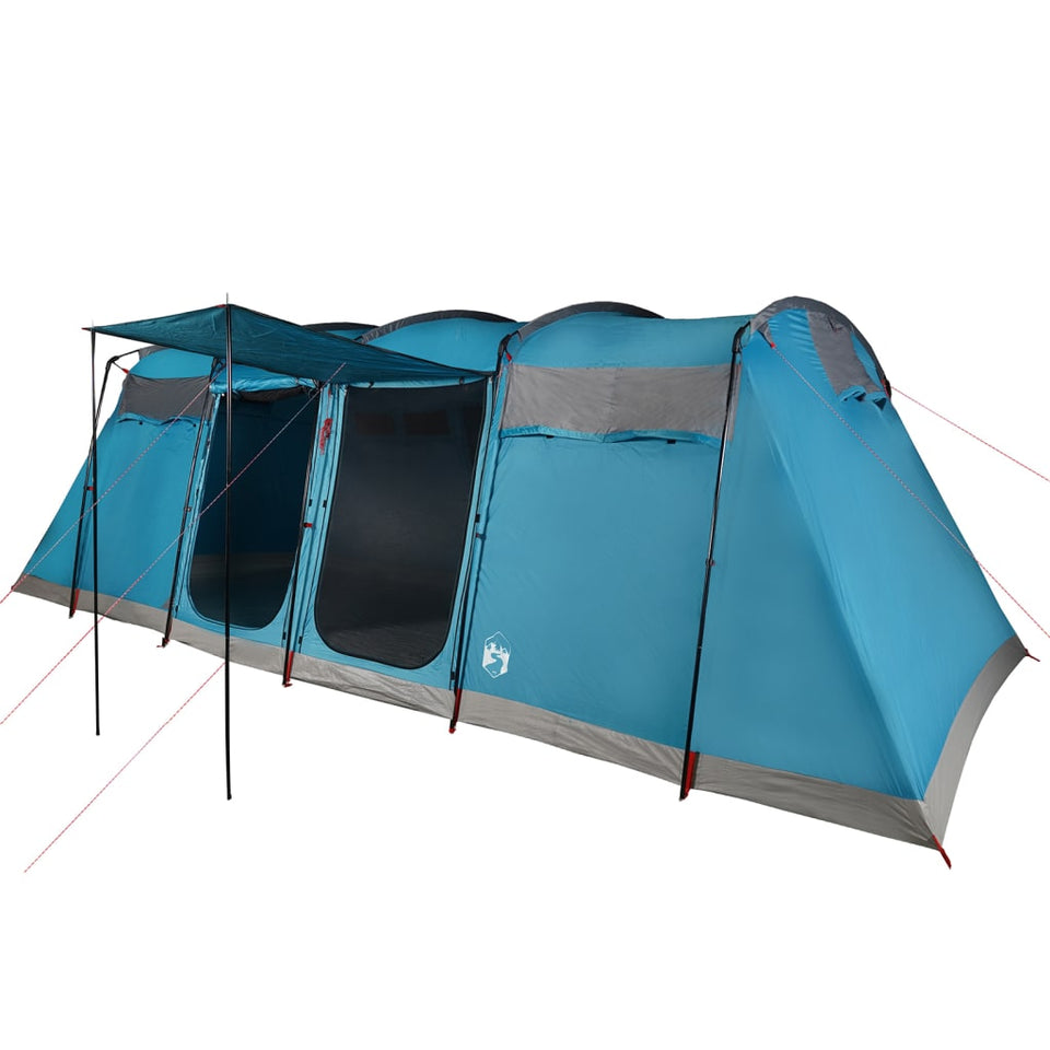 Family Tent Tunnel 10-Person Blue Waterproof