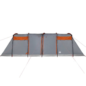 Family Tent Tunnel 10-Person Grey and Orange Waterproof